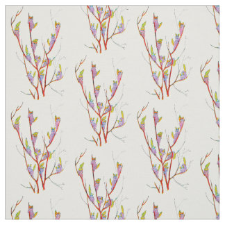 FLOWER CHILD KITTEN- PUSSY WILLOW FLORAL PATTERN FABRIC