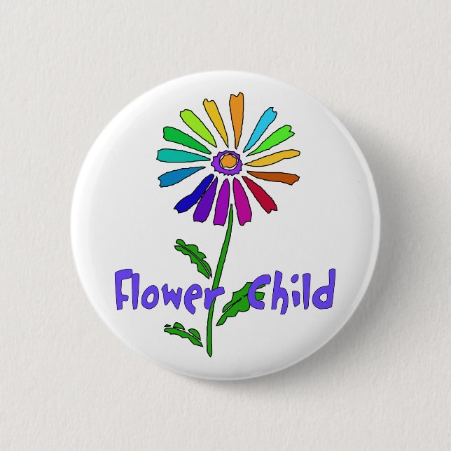 Flower Child Pinback Button (Front)