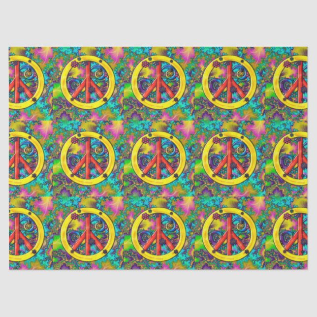 Flower Child Psychedelic Mixed Media Tissue Paper (Front)