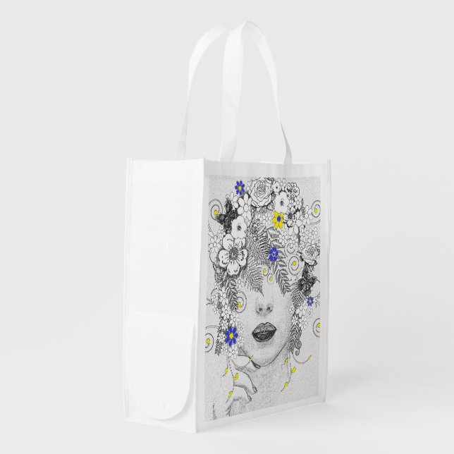 Flower Child Reusable Grocery Bag (Front Side)