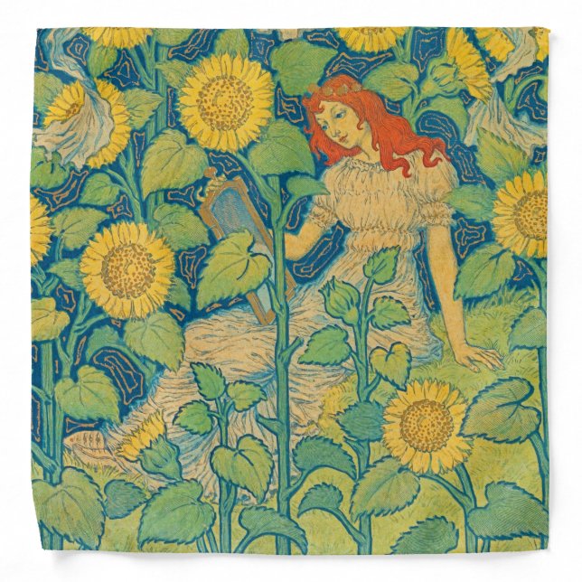 Flower Child Woman in Sunflower Garden Bandana (Front)