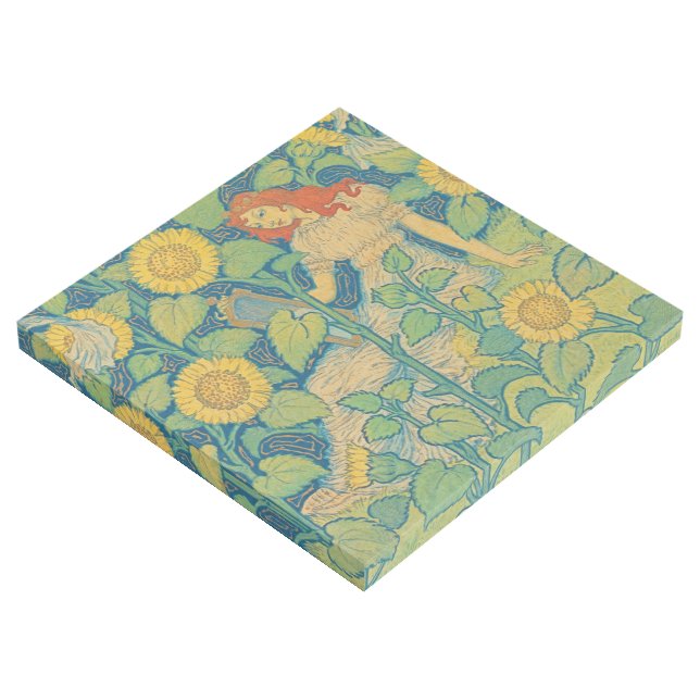 Flower Child Woman in Sunflower Garden Gallery Wrap (3/4)