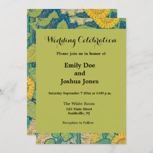 Flower Child Woman in Sunflower Garden Invitation