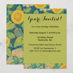 Flower Child Woman in Sunflower Garden Invitation
