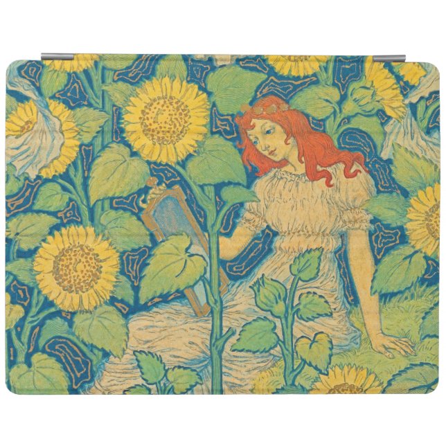 Flower Child Woman in Sunflower Garden iPad Smart Cover (Horizontal)