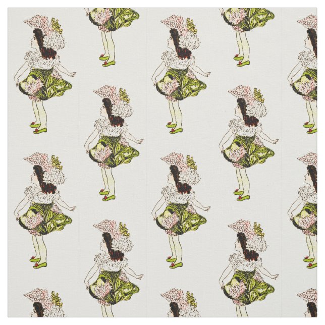 FLOWER CHILD - YARROW FLORAL FAIRY PATTERN FABRIC (Swatch)
