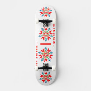Flower Christmas star red blue green Skateboard