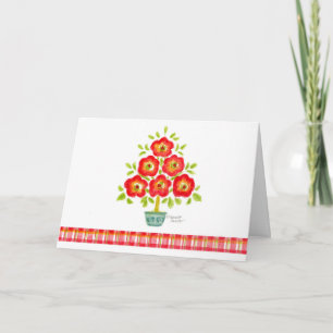 Flower  Christmas Tree Greeting Cards
