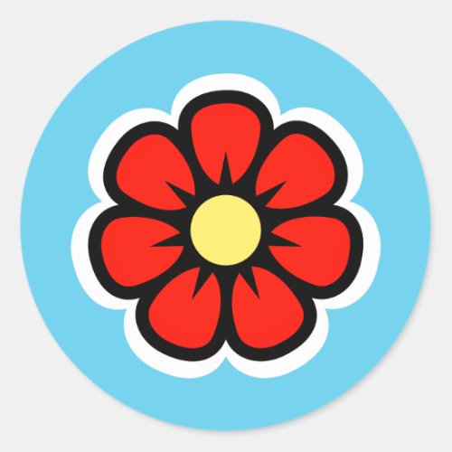 Flower Classic Round Sticker