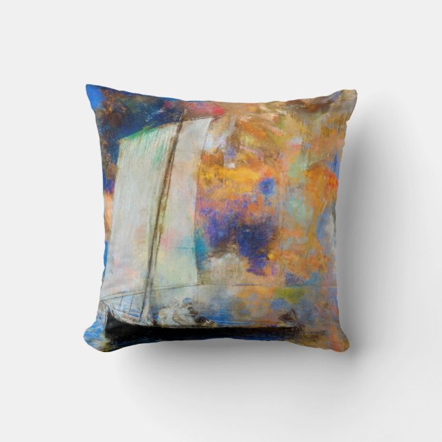Flower Clouds, Redon Throw Pillow (Front)
