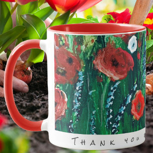 Flower Coffee Cup For Her Acrylic Painting Gift
