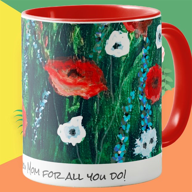 Flower Coffee Cup For Her Acrylic Painting Gift (Creator Uploaded)