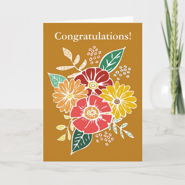 Flower Collage #6 Congratulations! Card (Front)