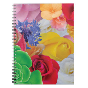 Flower Collage - Spiral Notebook