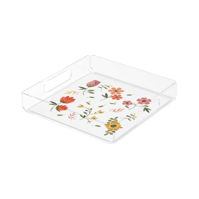 flower collection  acrylic tray (Angled)
