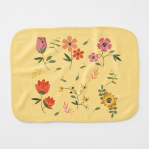 flower collection baby burp cloth