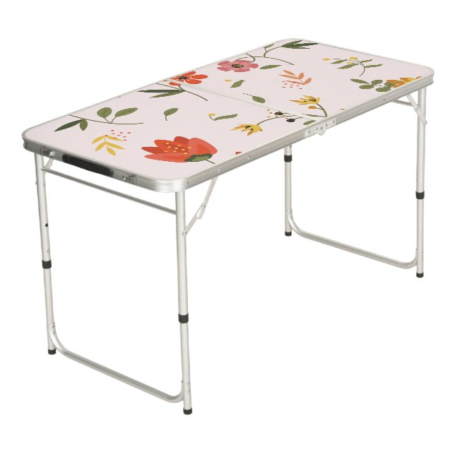flower collection beer pong table (Angled)