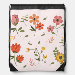 flower collection drawstring bag
