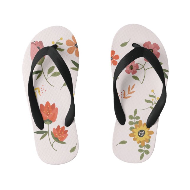 flower collection kid's flip flops (Footbed)