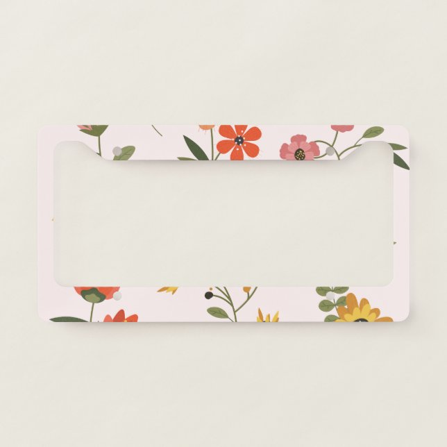 flower collection license plate frame (Front)