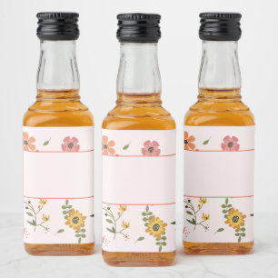 flower collection liquor bottle label