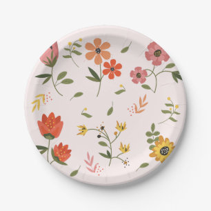 flower collection paper plates