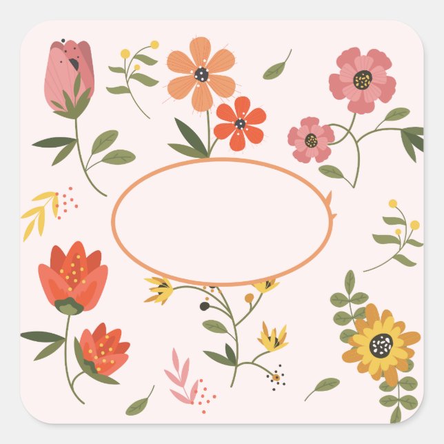flower collection square sticker (Front)
