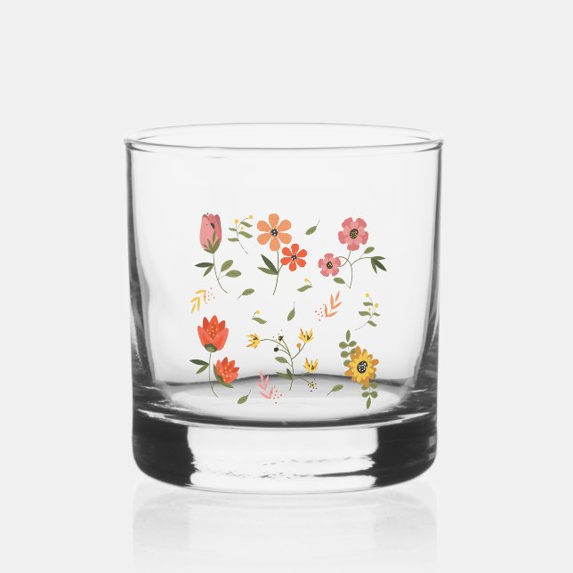 flower collection  whiskey glass (Front)