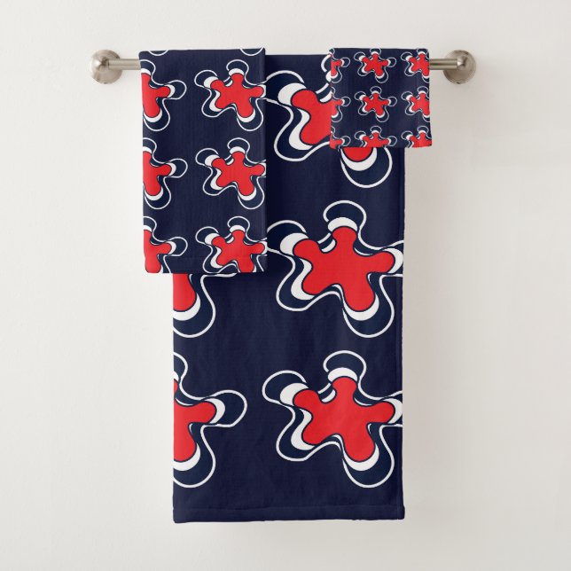 Flower Colorful Abstract Floral Pattern  Bath Towel Set (Insitu)