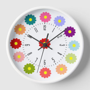 Flower colorful  clock