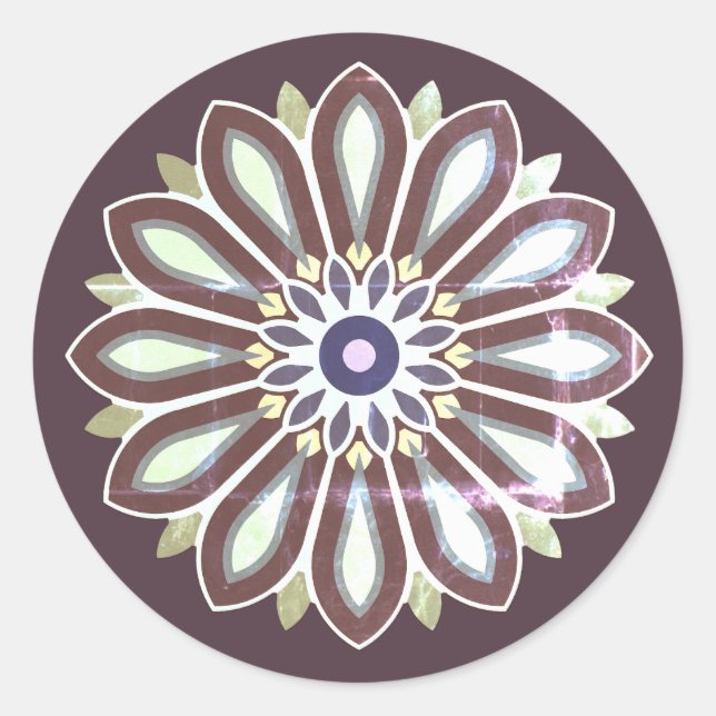 FLOWER COLOURFULL GIFT FOR MOM DAD SISTER SON BOSS CLASSIC ROUND STICKER (Front)