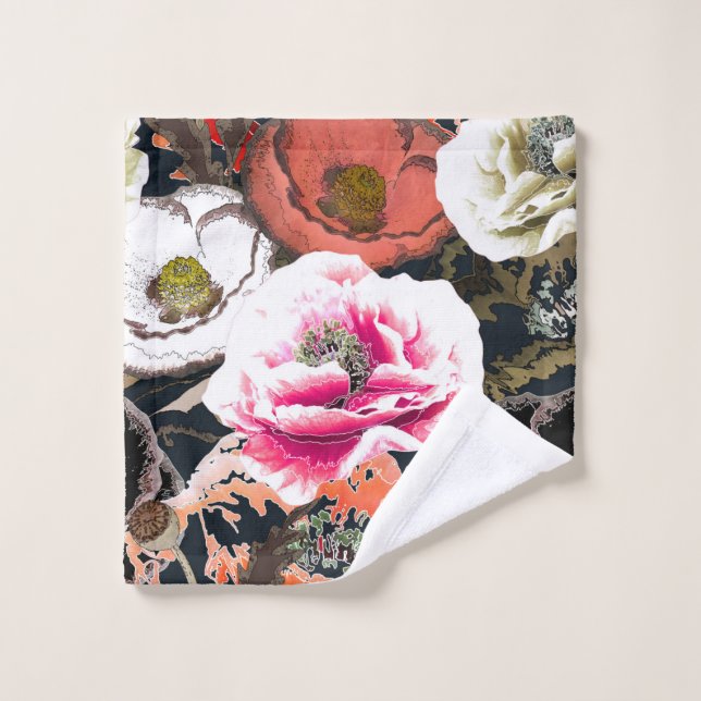 Flower composition. bath towel set (Wash Cloth)