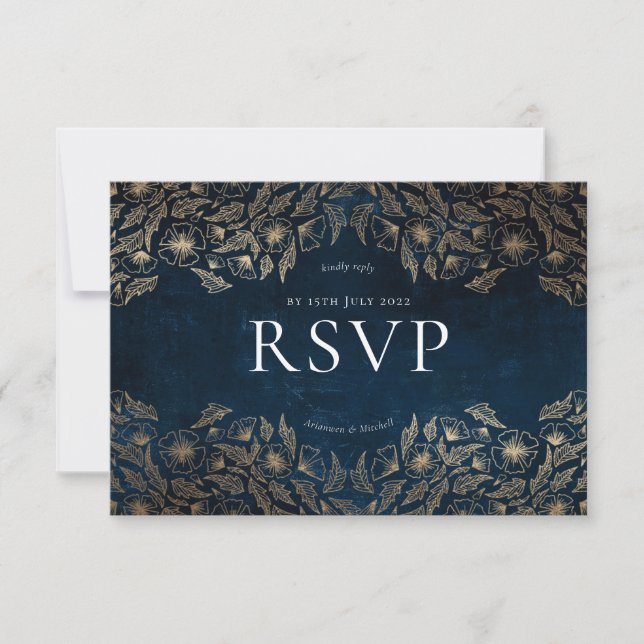 Flower Confetti blue and white Invitation (Front)