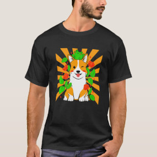 Flower Corgi Dog T-Shirt