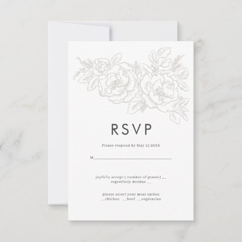 Flower corner elegant wedding RSVP design