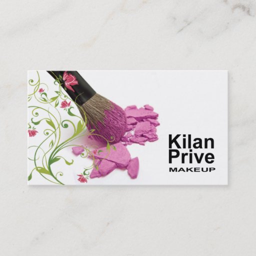 Customizable "Flower Cosmetics" - Makeup Artist, Cosmetologist Business Card Template