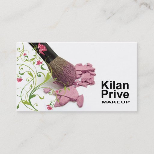 Customizable "Flower Cosmetics" - Makeup Artist, Cosmetologist Business Card Template