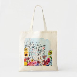 Flower Couple Tote