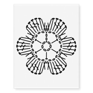 Flower Crochet Chart Pattern Temporary Tattoos