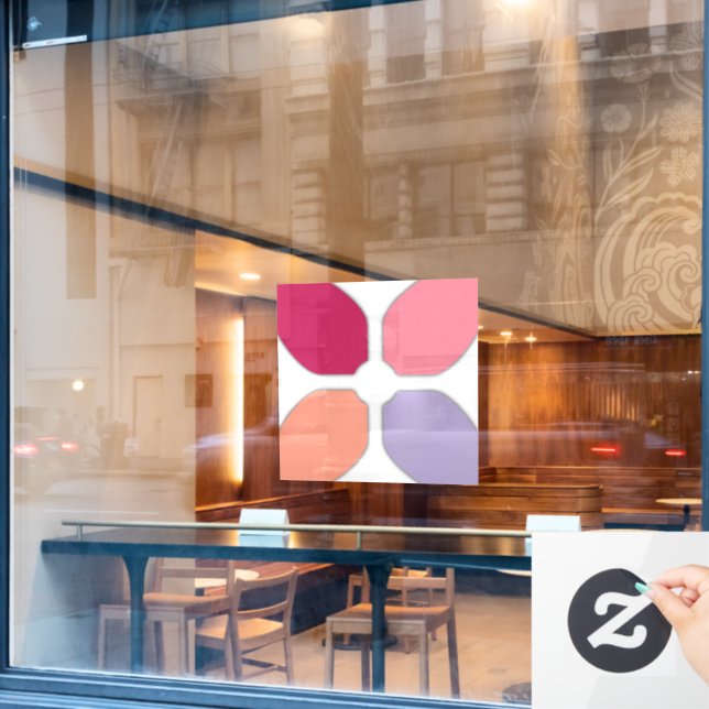 Flower Cross Window Cling (Cafe Window)