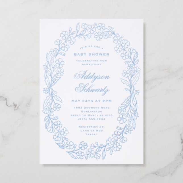 Flower Crown Baby Shower Invitation (Front)