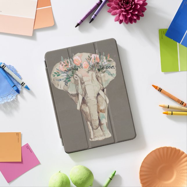 Flower Crown Elephant II iPad Pro Cover (Desk)