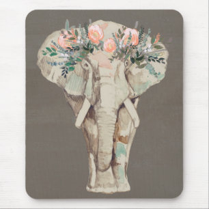 Flower Crown Elephant II Mouse Pad
