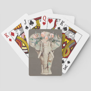 Flower Crown Elephant II Poker Cards