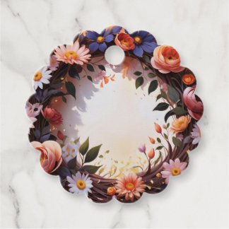 Flower crown favor tags
