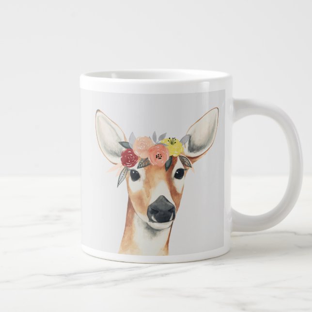 Flower Crown Forester Deer Giant Coffee Mug (Right)