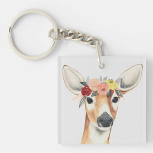 Flower Crown Forester Deer Keychain