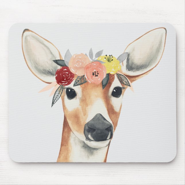 Flower Crown Forester Deer Mouse Pad (Front)