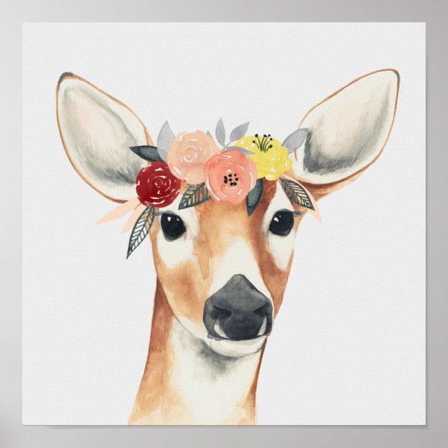 Flower Crown Forester Deer Poster (Front)
