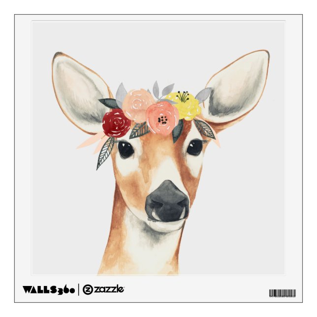 Flower Crown Forester Deer Wall Decal (Front)